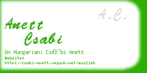 anett csabi business card